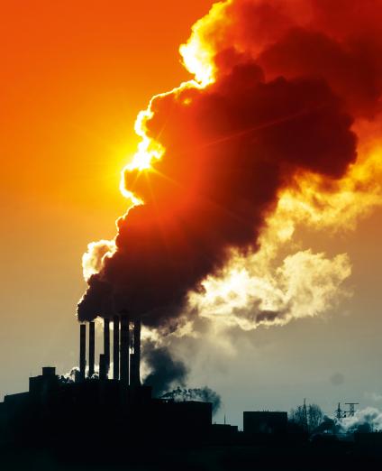 Greenhouse gas emissions from an industrial plant