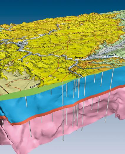 Extract from the 3D geological model of the Paris Basin
