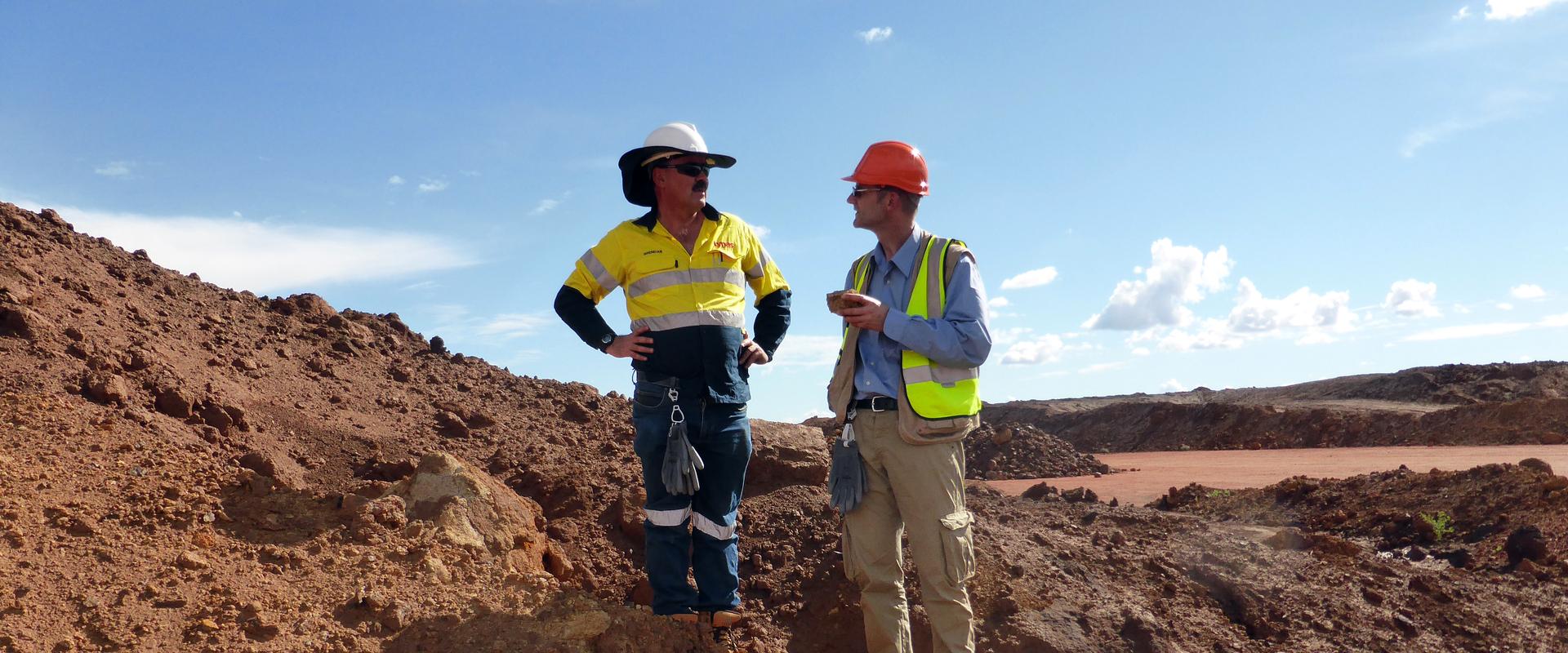 Sampling of rare-earth enriched ore from the Mount Weld mine, Australia