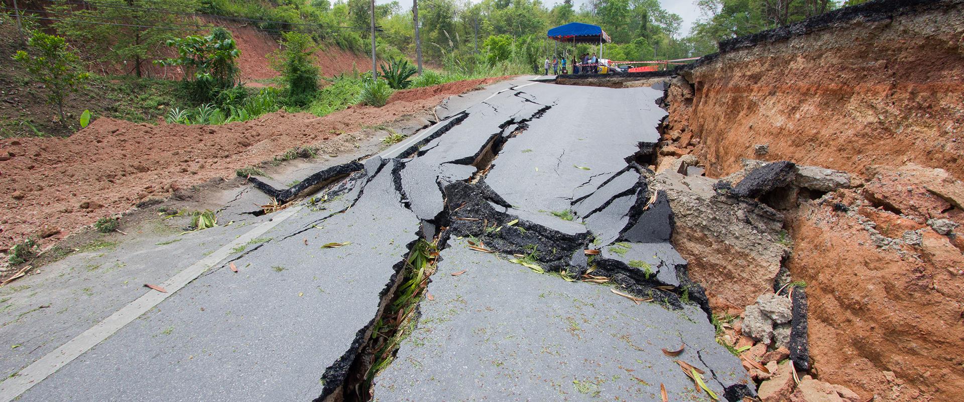 Road collapse, Thailand