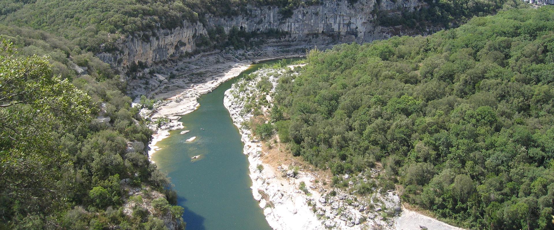 A gorge carved by the Ardèche river