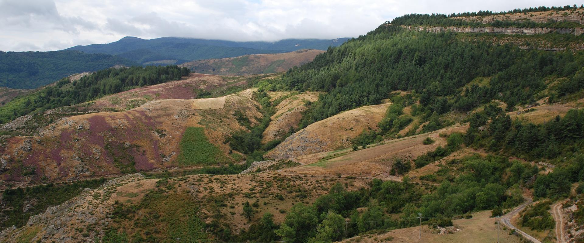 An escarpment landscape on the edge of the Causse Méjean, Lozère