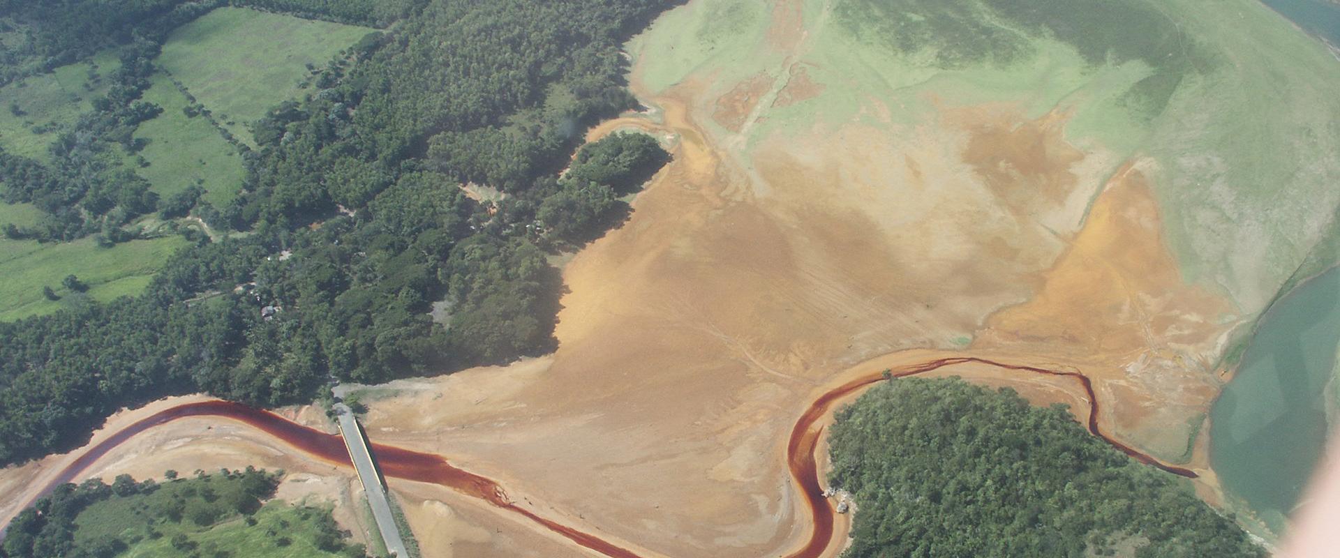 View of polluted sediment, Dominican Republic