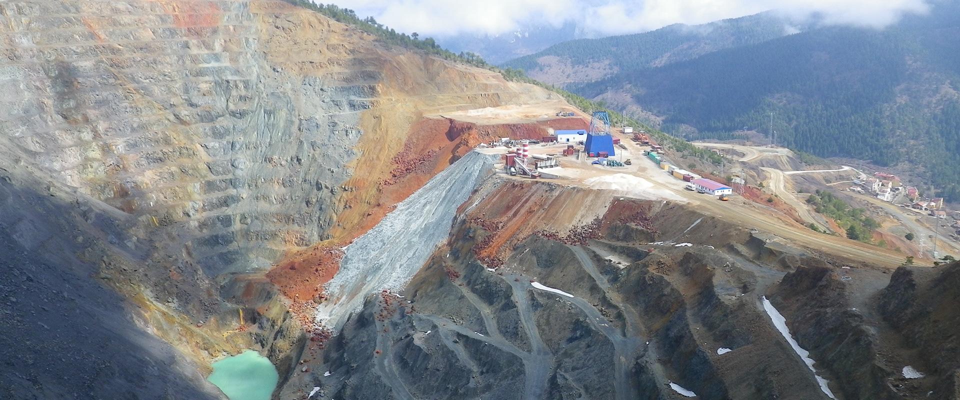 Vue de la mine de cuivre, Turquie