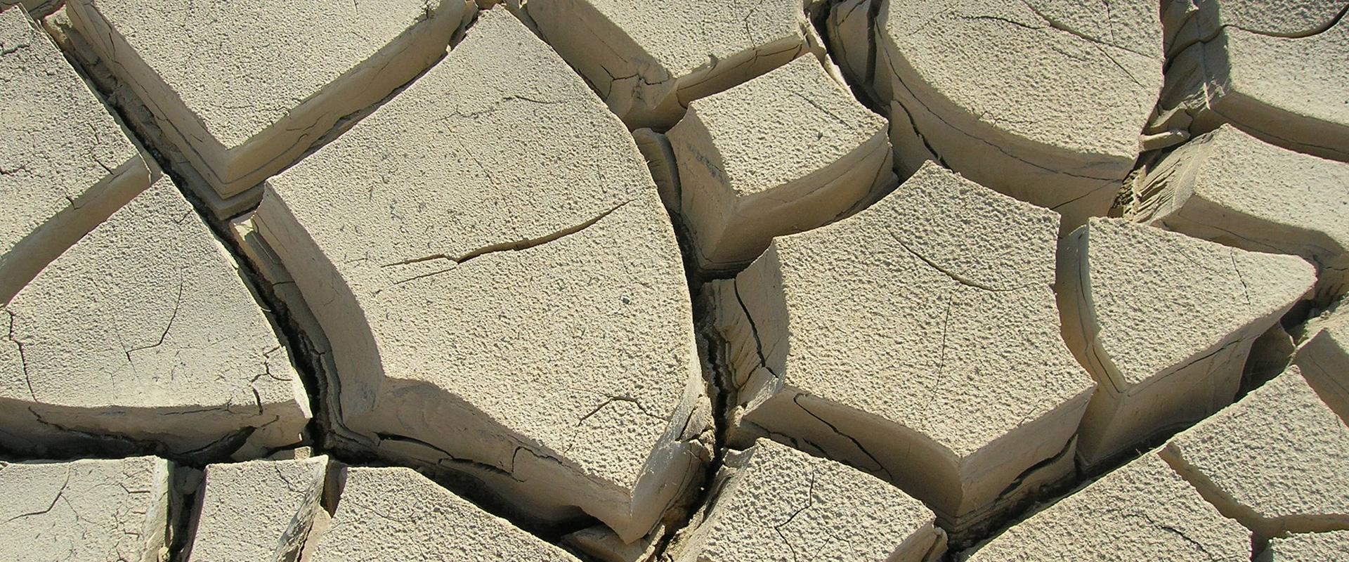 Parched loam in the bed of the Kuitun river, China