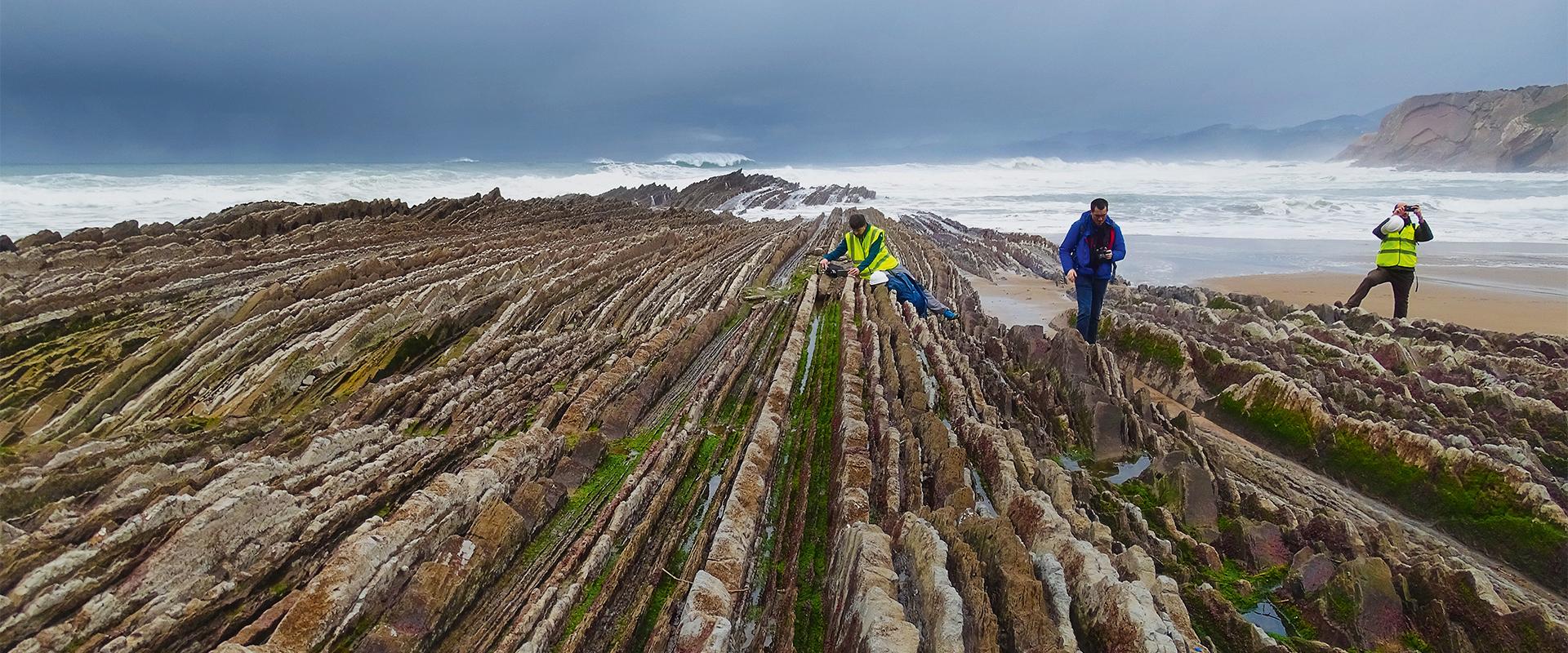 BRGM agents are studying the Flyschs of Zumaia, Spanish Basque region