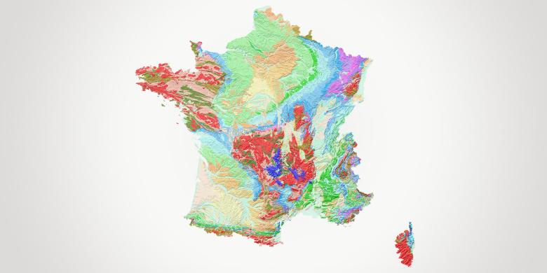 Geological map of France at 1/1000 000