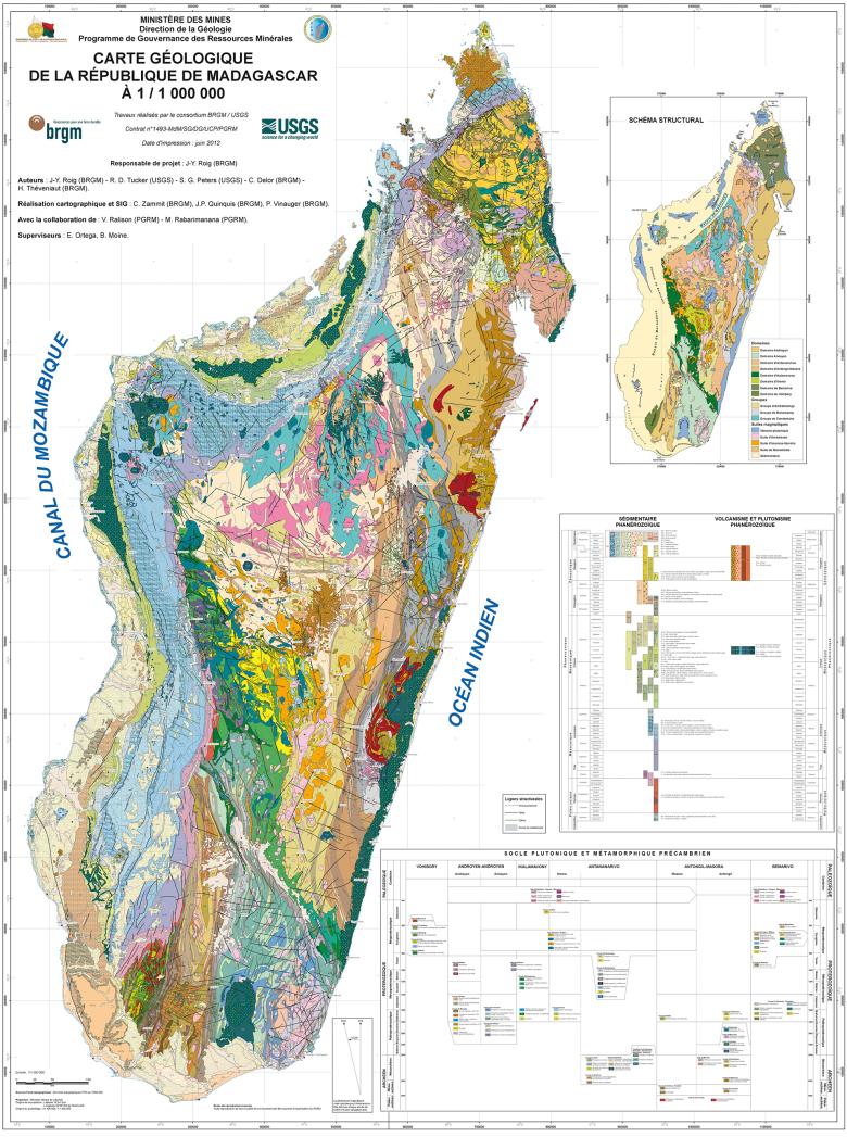 Carte géologique de Madagascar 