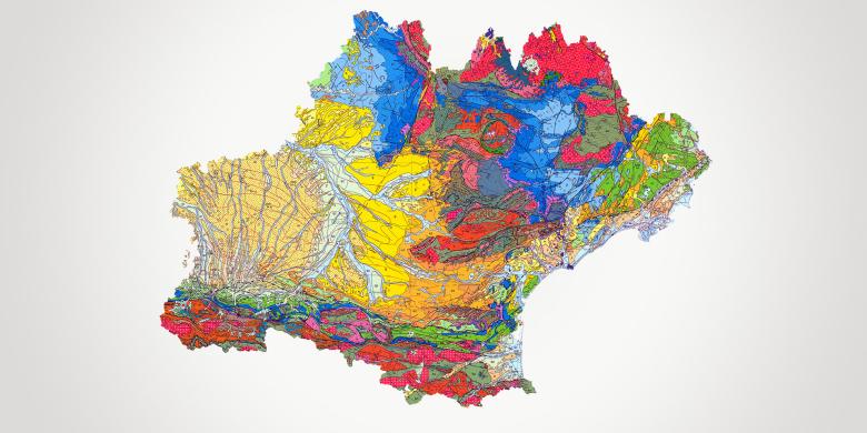 Carte géologique de la région Occitanie 