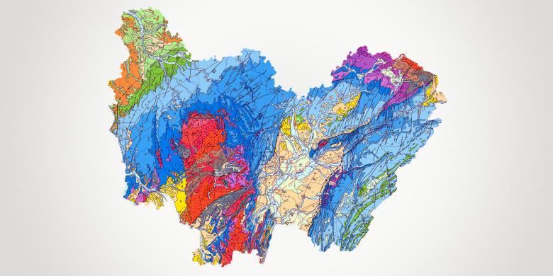 Geological map of Bourgogne Franche-Comté