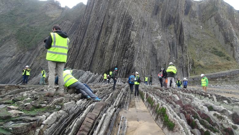 Cretaceous flysch from Zumaïa (Spain) visited during a winter school organised under the Orogen project. 