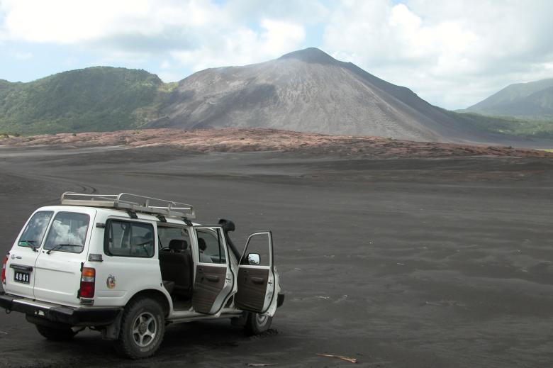 Photograph taken during a mission to identify potential for precious metals, minerals, geothermal energy and hydrocarbon deposits (Vanuatu archipelago, 2005).