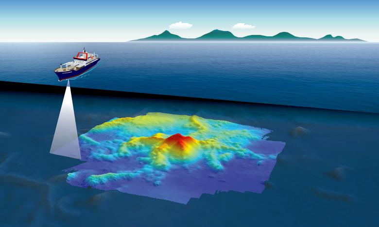 A bord du navire Marion Dufresne, une équipe de scientifiques (BRGM, CNRS, IFREMER, IPGP) déploie des observations et étudie le fond marin au large de Mayotte suite à un essaim de séismes. Ils découvrent un nouveau volcan sous-marin (Mayotte, mai 2019).