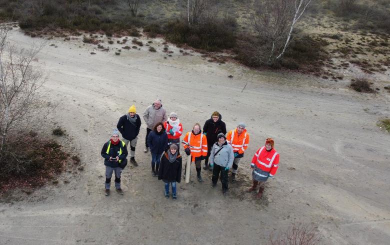 The project team visiting the mining site chosen for the oMIMo trials (Loire Atlantique, December 2022)
