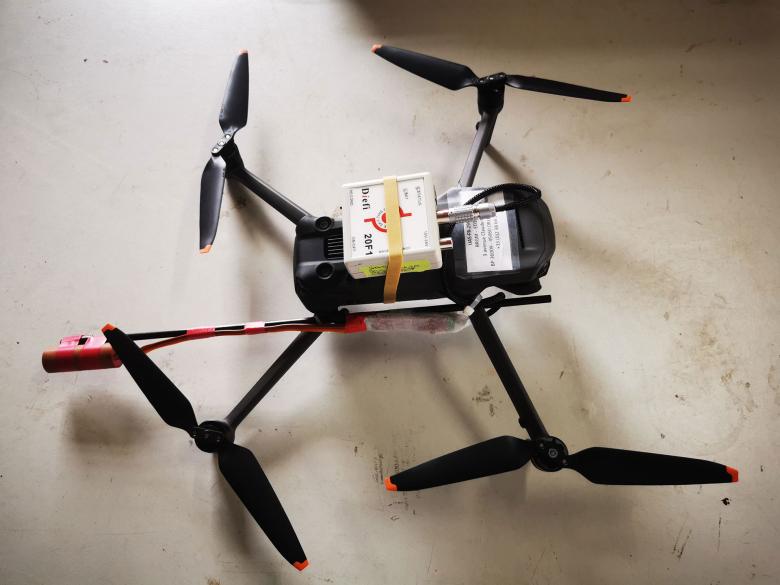 DJI Mavic 3 drone fitted with a magnetometer (Guadeloupe, 2022)