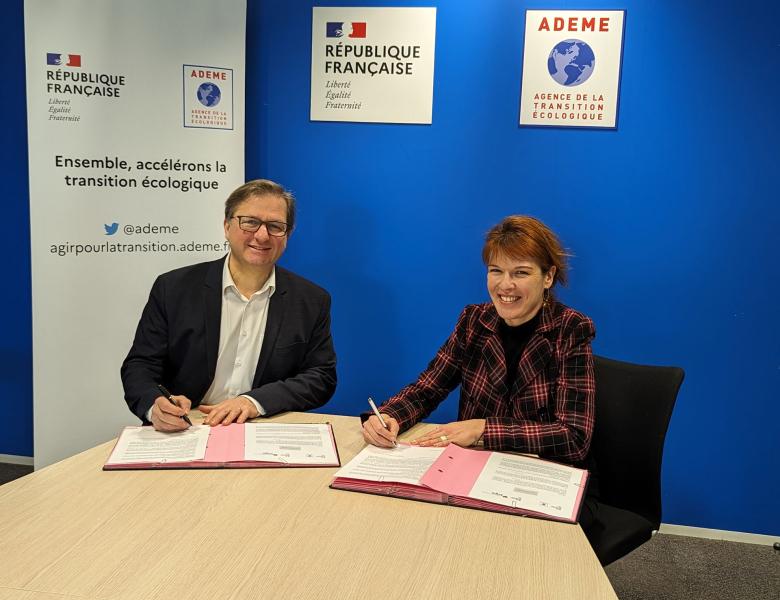 On 24 January 2024, Sylvain Waserman, Chair and CEO of ADEME, and Catherine Lagneau, BRGM Chair and CEO, signed a new partnership agreement between the two organisations.